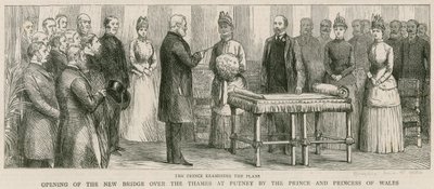 Otevření nového mostu přes řeku Temži v Putney princem a princeznou z Walesu od English School