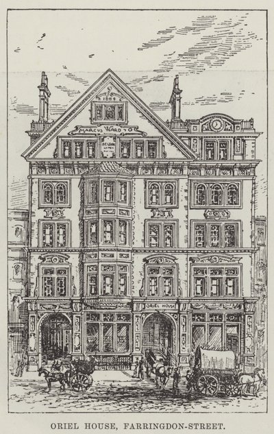 Oriel House, Farringdon-Street (rytina) od English School
