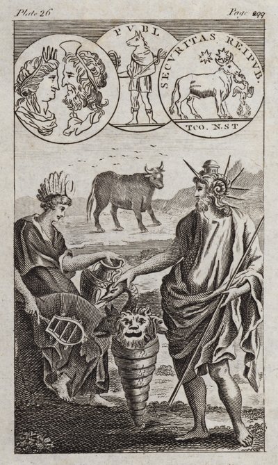 Osiris, Apis, Serapis (rytina) od English School
