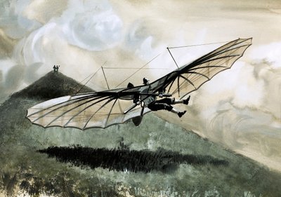 Otto Lilienthal provedl více než 1000 letů ve svém primitivním kluzáku (kvaš na papíře) od English School