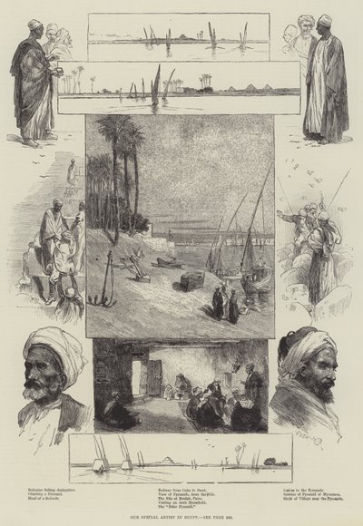 Náš zvláštní umělec v Egyptě (rytina) od English School
