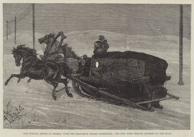 Náš speciální umělec na Sibiři s Jeannette Relief Expedition, New York Herald Express on the Road (rytina) od English School