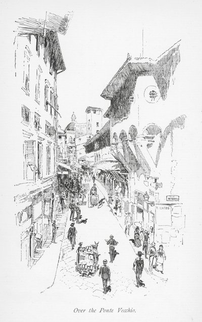 Nad Ponte Vecchio (litografie) od English School