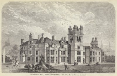 Overstone Hall, Northamptonshire (rytina) od English School