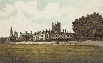 Oxford: Merton College (barevná litografie) od English School