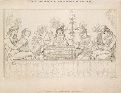 Padean Minstrels ve výkonu ve Vauxhall Gardens v Londýně od English School