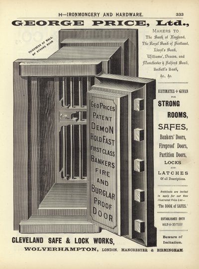 Stránka z Kompendia architektů, geodetů a inženýrů z roku 1892 od English School