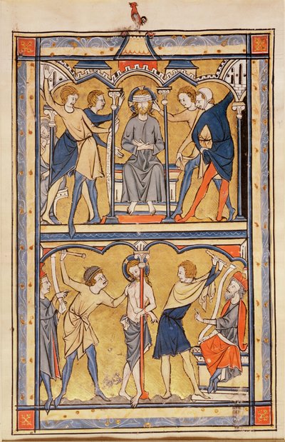 Stránka z žaltáře, asi 1270 (tempera na pergamenu) od English School