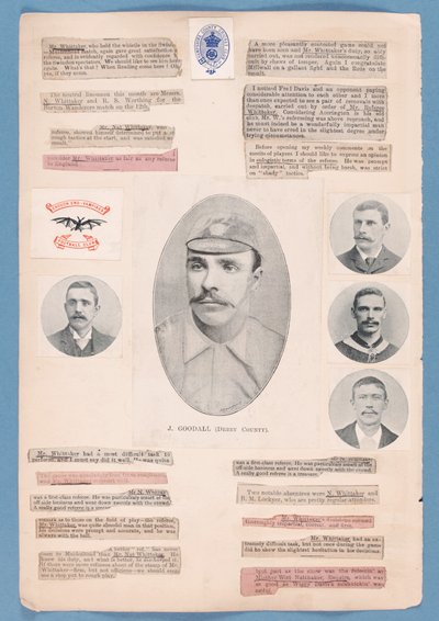 Stránka ze sešitu, který sestavil Nat Whittaker během sezóny 1895-96. od English School