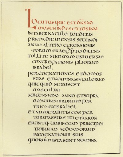 Stránka z Amiatské latinské Bible od English School