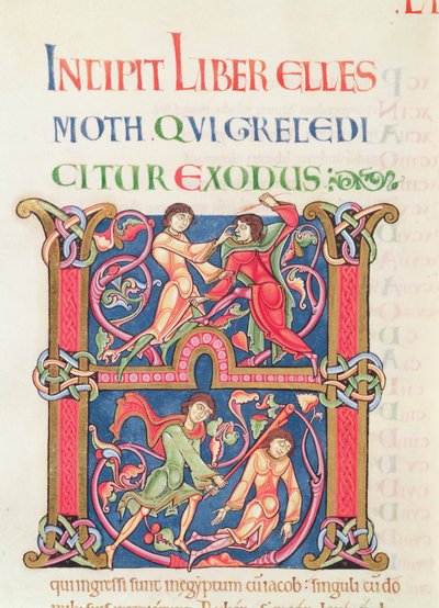 Stránka z Winchester Bible, c.1150-80 (vellum) od English School