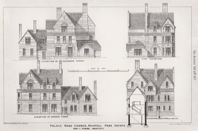 Palace Road Corner, Roupell Park Estate (rytina) od English School