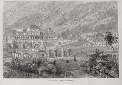 Palác Sans Souci, North Hayti, ze Santo Dominga Minulost a současnost Samuel Hazard, hospoda. v roce 1873 od English School