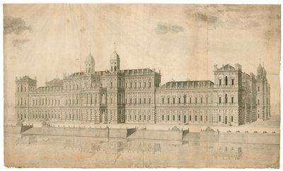 Palác Whitehall. Publikováno 1748 od English School