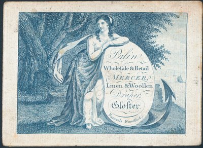 Palin, velkoobchod a maloobchod mercer, obchodní karta od English School