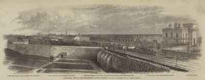 Panoramatický pohled na železniční terminál Broadstone od English School