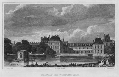 Paříž, Chateau De Fontainebleau (rytina) od English School