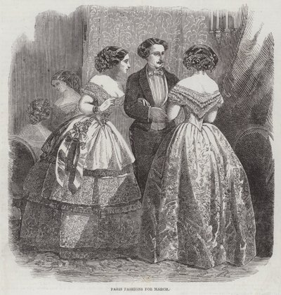 Paris Fashions for March (rytina) od English School