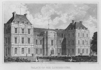 Paříž, Lucemburský palác (rytina) od English School