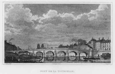 Paříž, Pont De La Tournelle (rytina) od English School