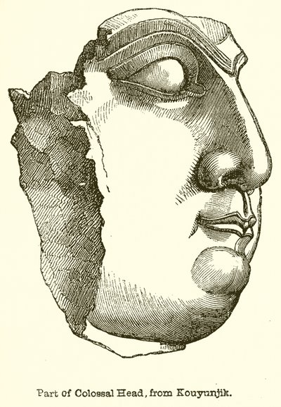 Část Colossal Head, z Kouyunjik od English School