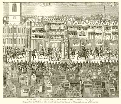 Část korunovačního průvodu Edwarda VI, 1547 od English School