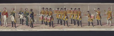 Část panoramatu svatby královny Viktorie, kolem roku 1840 (ručně kolorovaná akvatinta) od English School