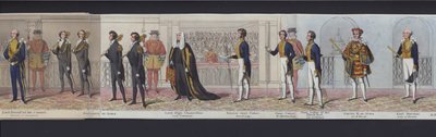 Část panoramatu svatby královny Viktorie, kolem roku 1840 (ručně kolorovaná akvatinta) od English School