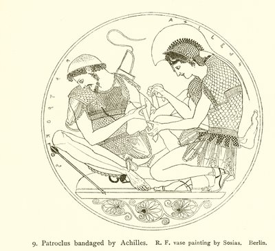Patroklos obvázaný Achillem od English School