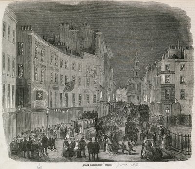 Peace Illumination, The Strand, červen 1856 od English School