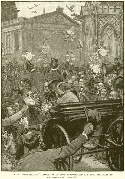 Mír se ctí: Přijetí lorda Beaconsfielda a lorda Salisburyho na Charing Cross od English School