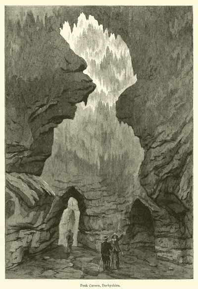 Peak Cavern, Derbyshire (rytina) od English School