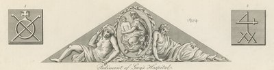 Pediment of Guys Hospital, Londýn od English School