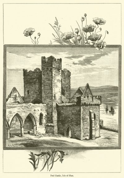 Peel Castle, Isle of Man (rytina) od English School