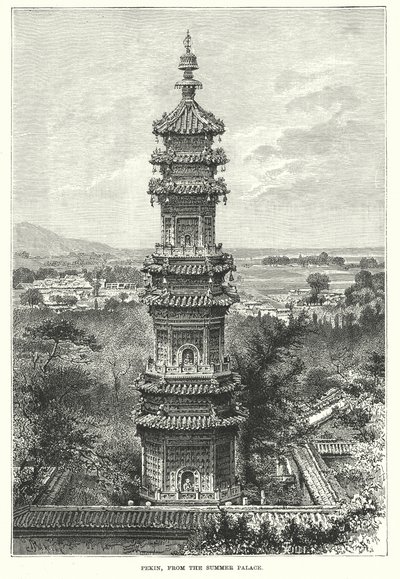 Peking, od Letního paláce (rytina) od English School