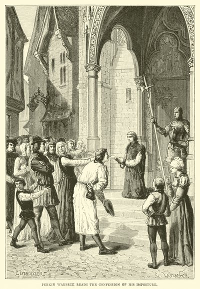 Perkin Warbeck čte přiznání svého podvodu od English School