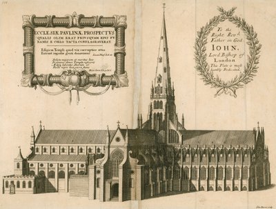 Perspektivní pohled na St Pauls Cathedral, Londýn od English School
