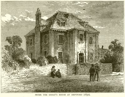 Dům Petra Velikého v Deptfordu (1850) od English School
