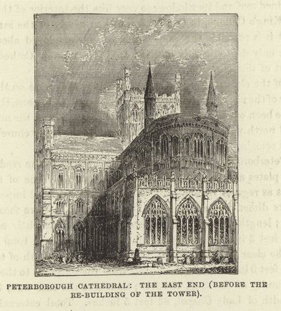 Peterboroughská katedrála, East End (před přestavbou věže) od English School