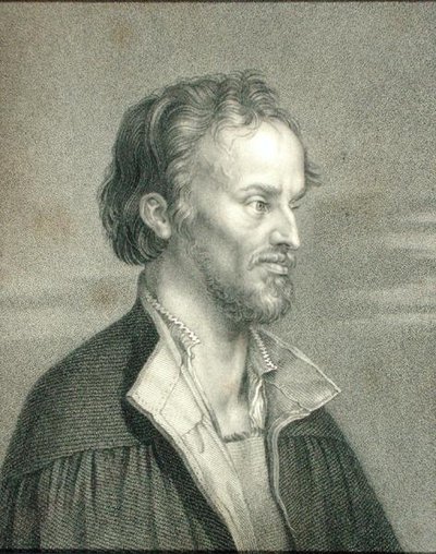 Philipp Melanchthon nebo Philipp Schwartzerd (1497-1560) z „Gallery of Painters“, vydané v roce 1833 (rytina) od English School