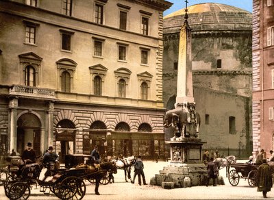 Piazza di Minerva, Řím (ručně kolorovaná fotografie) od English School