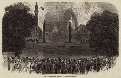 Obrazový model Benátek, ve Vauxhall Gardens (rytina) od English School