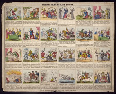 Obrázky z anglické historie (barevné rytí) od English School