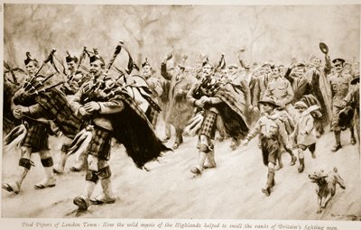 Krysaři z Londýna: Jak divoká hudba z Vysočiny pomohla rozšířit řady britských bojovníků, 1914-19 od English School