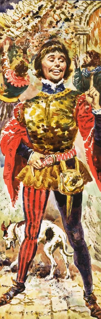 Piers Gaveston na korunovaci krále Edwarda od English School
