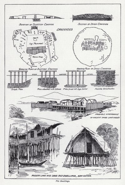 Pilové obydlí (litho) od English School