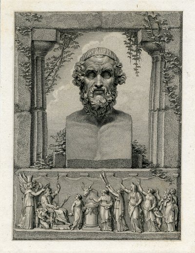 Pindar, starověký řecký lyrický básník (cca 522-cca 433 př.nl) (rytina) od English School