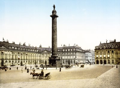 Place de la Colonne Vendome, Paříž (ručně kolorovaná fotografie) od English School