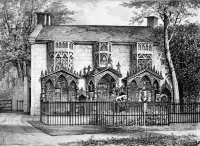 Plas Newydd, poblíž Llangollen, Wales, sídlo lady Eleanor Butlerové a slečny Ponsonbyové od English School