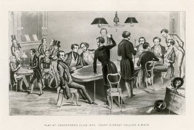 Hrajte v Crockfords Club, 1843. Hrabě DOrsay volá Main od English School